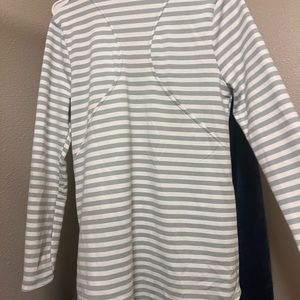 Main strip Asymmetrical jacket perfect condition. Sage and white stripes